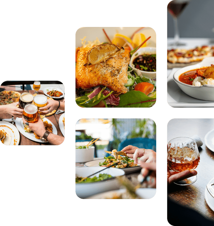 Bilder von Essen und Gedeck